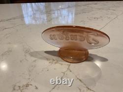 Vintage FENTON Pink Glass Dealer Sign