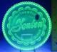 Vintage Fenton Authentic Handmade Glass Logo Dealer Sign Topaz Uranium Glass