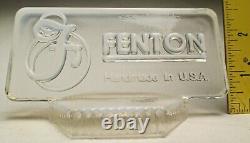 Vintage Fenton Rectangle French Opalescent Logo Dealer Sign #9799FO made 1980's