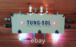 Vintage Folk Art Electric Lighted Sign Advertising Display Valve Tube Music Shop