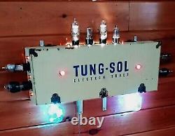 Vintage Folk Art Electric Lighted Sign Advertising Display Valve Tube Music Shop