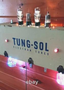 Vintage Folk Art Electric Lighted Sign Advertising Display Valve Tube Music Shop