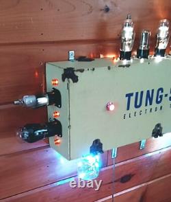 Vintage Folk Art Electric Lighted Sign Advertising Display Valve Tube Music Shop