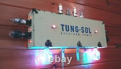 Vintage Folk Art Electric Lighted Sign Advertising Display Valve Tube Music Shop