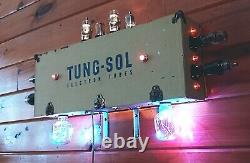 Vintage Folk Art Electric Lighted Sign Advertising Display Valve Tube Music Shop