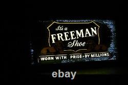 Vintage Freeman Shoe Neon Sign Allison Sign Co. Countertop Store Display Lion