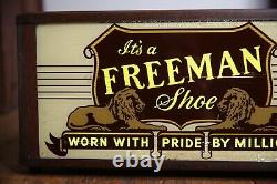 Vintage Freeman Shoe Neon Sign Allison Sign Co. Countertop Store Display Lion