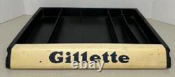 Vintage GILLETTE Razor Store Counter Top Advertising Display Case Wood No Glass