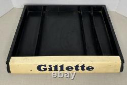 Vintage GILLETTE Razor Store Counter Top Advertising Display Case Wood No Glass