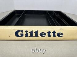 Vintage GILLETTE Razor Store Counter Top Advertising Display Case Wood No Glass
