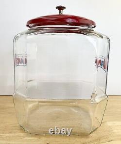 Vintage GOOD Lance Cracker Glass Jar 10 Counter Top Advertising Store Display