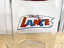 Vintage GOOD Lance Cracker Glass Jar 10 Counter Top Advertising Store Display