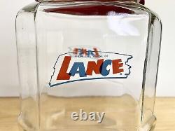 Vintage GOOD Lance Cracker Glass Jar 10 Counter Top Advertising Store Display