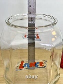 Vintage GOOD Lance Cracker Glass Jar 10 Counter Top Advertising Store Display