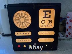 Vintage GREEN TEST CABINET Optometry Eye Exam Test Wood Glass Cabinet Light #20