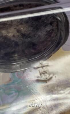 Vintage General Store Counter Glass Slanted Penny Candy Jar Flip Top Metal LID