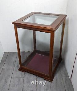 Vintage General Store Countertop Showcase Wood Clear Glass Display Case Cabinet
