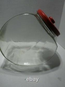 Vintage General Store Glass Candy Jar With Tin LID