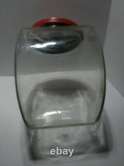 Vintage General Store Glass Candy Jar With Tin LID
