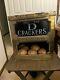 Vintage General Store Glass Front Crackers Tin/brass Display Box(excellent Cond)
