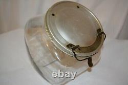 Vintage General Store Tilted Glass Counter Jar Cannister Candy Cookie Hinged Lid