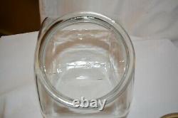Vintage General Store Tilted Glass Counter Jar Cannister Candy Cookie Hinged Lid