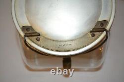 Vintage General Store Tilted Glass Counter Jar Cannister Candy Cookie Hinged Lid