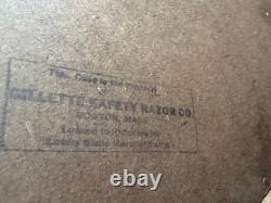 Vintage Gillette Maple wood glass top hinged counter top storage box