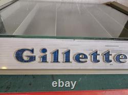 Vintage Gillette Safety Razor Countertop Store Display Case 1956 Glass Lid