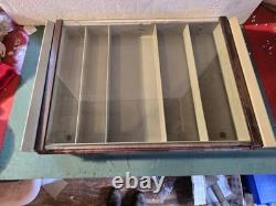 Vintage Gillette Safety Razor Countertop Store Display Case 1956 Glass Lid