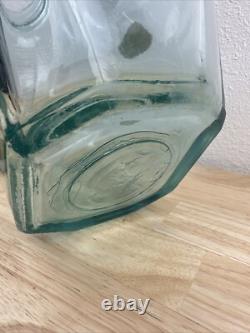 Vintage Glass Candy Jar Store Display Blue Glass Ribbed Slant Jar Societe Candy