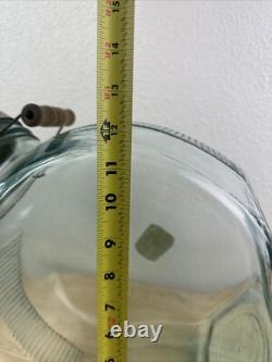 Vintage Glass Candy Jar Store Display Blue Glass Ribbed Slant Jar Societe Candy