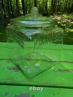 Vintage Glass Planters Peanuts Countertop Store Display With Peanut Lid FREE SHI