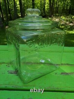 Vintage Glass Planters Peanuts Countertop Store Display With Peanut Lid FREE SHI
