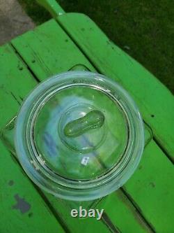 Vintage Glass Planters Peanuts Countertop Store Display With Peanut Lid FREE SHI