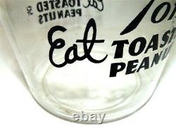 Vintage Glass Store Counter Top Jar & Lid-Tom's Toasted Peanuts, 1 Gallon