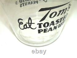 Vintage Glass Store Counter Top Jar & Lid-Tom's Toasted Peanuts, 1 Gallon