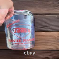 Vintage Glass Tom's Jar Toasted Peanuts Red Store Counter Display