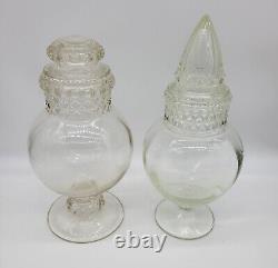 Vintage Globe Glass Candy Jars withLids Store Counter Display Apothecary