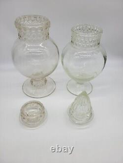 Vintage Globe Glass Candy Jars withLids Store Counter Display Apothecary