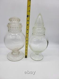 Vintage Globe Glass Candy Jars withLids Store Counter Display Apothecary