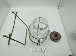 Vintage Hazel Atlas Glass Counter Store Display Canister Jar with Lid & Stand 10T