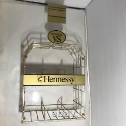 Vintage Hennessy Cognac Store Counter display Stand bottle Wire Rack Plexiglass