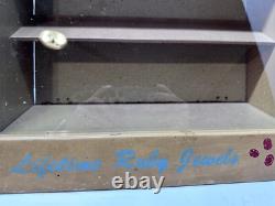 Vintage Hesbro's Watch Display Case Countertop Glass & Shelves 17.5w X 15.5h