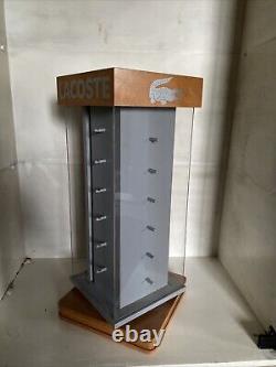 Vintage LACOSTE rotating Store Display Rare collectibles plexiglass