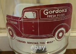 Vintage LARGE ORIGINAL Gordon's Fresh Foods Glass Counter Display Jar AUTOMOBILE