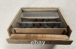 Vintage La Cross Wood Glass Display Case Box Storage Files Scissors Nippers 12