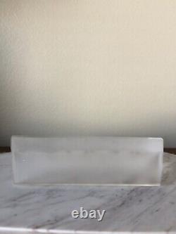 Vintage Lalique Dealer Display Sign Case Name Plaque Glass Heavy Crystal Cristal