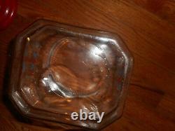 Vintage Lance 8 Sided Glass Cracker Jar Store Display with Lid 9 inches tall