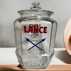 Vintage Lance Advertising Glass Jar Retail Store Display Logo Large 12 Tall